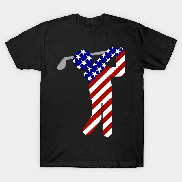 USA Mens Golf - Male Golfer T-Shirt by Gravityx9